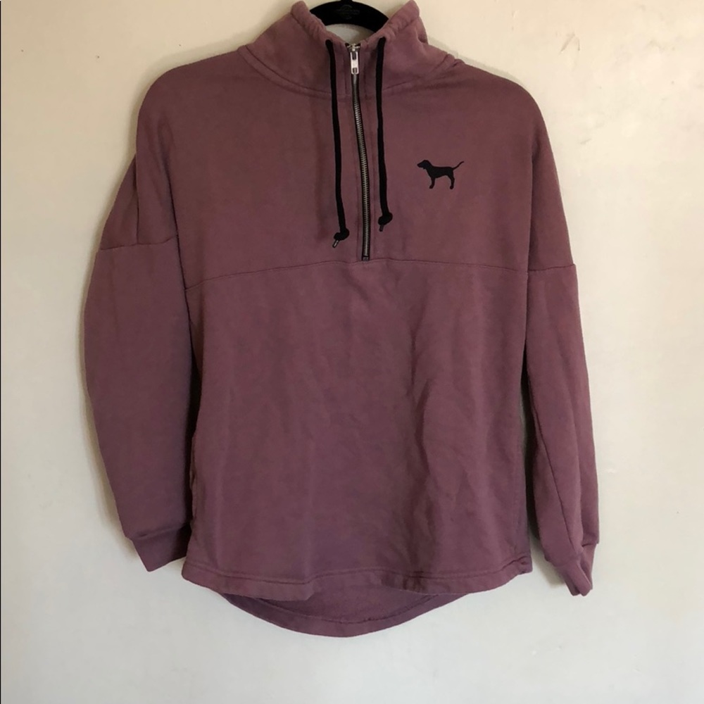 Mauve PINK half zip sweater